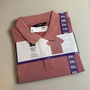 NWT Men’s Member’s Mark Stretch Piqué Polo Size XXL Dusty Rose